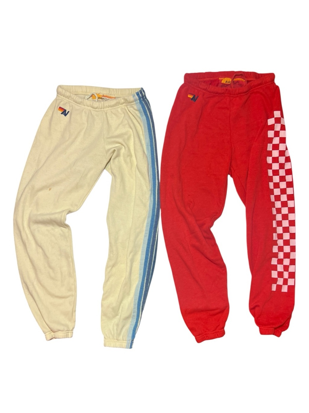 Aviator Nation Sweatpants Set with thrashing flaws